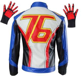 Dazcos US Size PU Leather Soldier 76 Cosplay Jacket/Gloves
