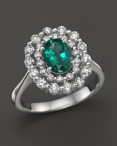 Thumbnail for your product : Bloomingdale's Emerald and Diamond Oval Ring in 14K White Gold