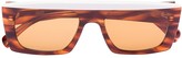 Thumbnail for your product : KALEOS Havana ivory rectangular sunglasses