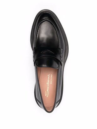 Santoni Polished-Leather Loafers