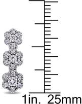 Thumbnail for your product : Laura Ashley 1/2 CT TW Diamond 10K White Gold Triple Flower Drop Earrings