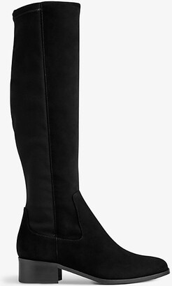 LK Bennett Womens Bla-black Bella Stretch Suede Knee Boots