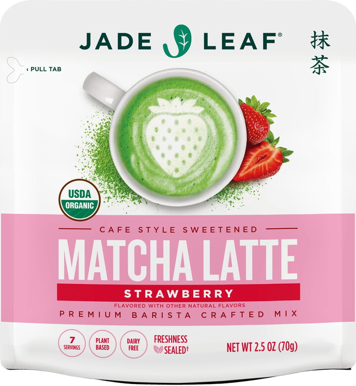 Jade Leaf Organic Matcha Latte Mix Strawberry Dairy-Free 2.5 oz