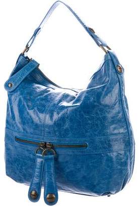 Gerard Darel Leather Zip Hobo Bag