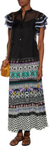 Thumbnail for your product : Temperley London Elette Embroidered Mesh-Trimmed Silk-Organza Top