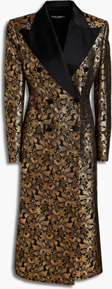 Dolce & Gabbana Satin-trimmed double-breasted brocade coat
