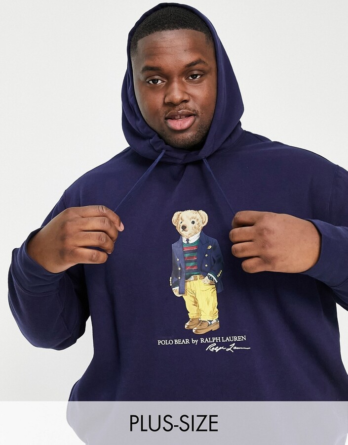 Polo Ralph Lauren Big & Tall dandy print hoodie in navy - ShopStyle