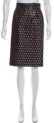 Prada Knee-Length Metallic Skirt