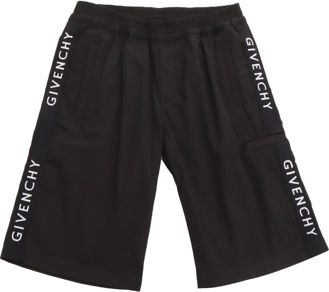 Givenchy Kids Logo-Tape Stretched Bermuda Shorts