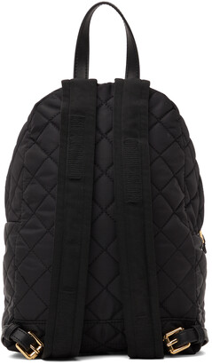 Moschino Black Quilted Logo Backpack