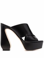 Thumbnail for your product : Si Rossi 90mm Platform Leather Mules