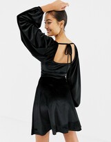 Thumbnail for your product : Collusion bow front mini dress in velvet