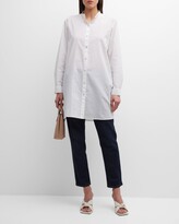 Thumbnail for your product : Eileen Fisher Long Garment-Washed Organic Cotton Poplin Shirt