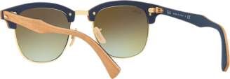 Ray-Ban Rb3016m 51 Clubmaster Wood Gold Square Sunglasses