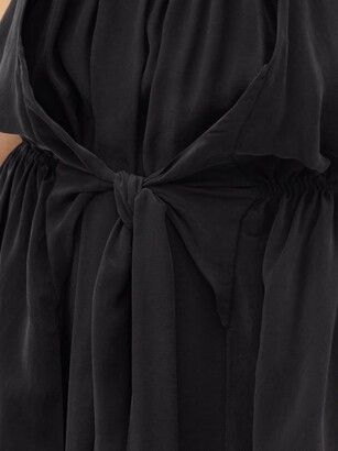 Raey Knot-front Elasticated-waist Crepe Dress - Black