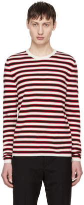 Saint Laurent Red and White Striped Sweater