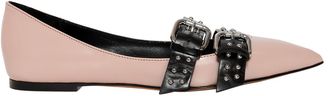 RED Valentino 10mm Double Buckle Leather Flats