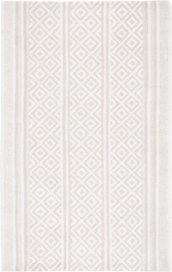 Capri 4 ft. x 6 ft. Ivory/Beige Diamond Striped Geometric Area Rug