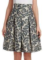 Thumbnail for your product : Akris Punto Tropical Leaf Jacquard Skirt