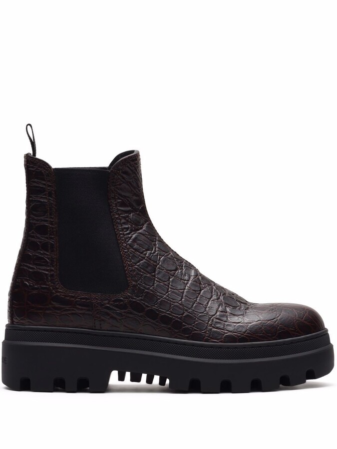 Car Shoe crocodile-effect Chelsea boots ShopStyle