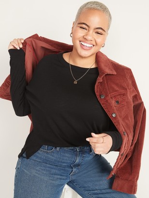 Old Navy Loose Thick Slub-Knit Easy Long-Sleeve Tee for Women