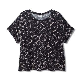 Thakoon for Target Women's Plus Size Shibori Print Short Sleeve Crewneck T-Shirt for Target Black/White