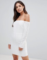 Thumbnail for your product : The English Factory Long Sleeve Off Shoulder Embroidered Dress