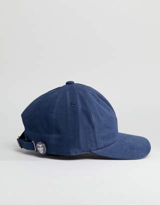 Obey Small Logo 6 Panel Cap In Navy