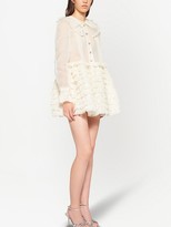 Thumbnail for your product : Miu Miu Sheer Ruffled Flared Mini Dress