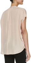 Thumbnail for your product : Vince Cap-Sleeve Popover Blouse, Salmon