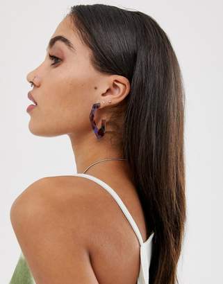 Reclaimed Vintage inspired resin hoop earring