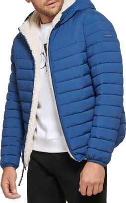 Calvin Klein Men's Lightweight Packable Down Jacket with Fleece Bib and  Removable Hood - ShopStyle