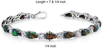 Ice 7 CT TW Black Opal and Sterling Silver Tennis Bracelet