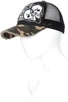 Thumbnail for your product : Lauren Moshi Jilly Skull Heart Combo Patch Trucker Hat