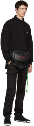 Balenciaga Black Leather Logo Belt Bag