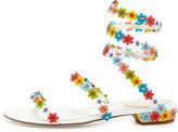 Thumbnail for your product : Rene Caovilla Floral-Embellished Coil Sandal, White/Multi