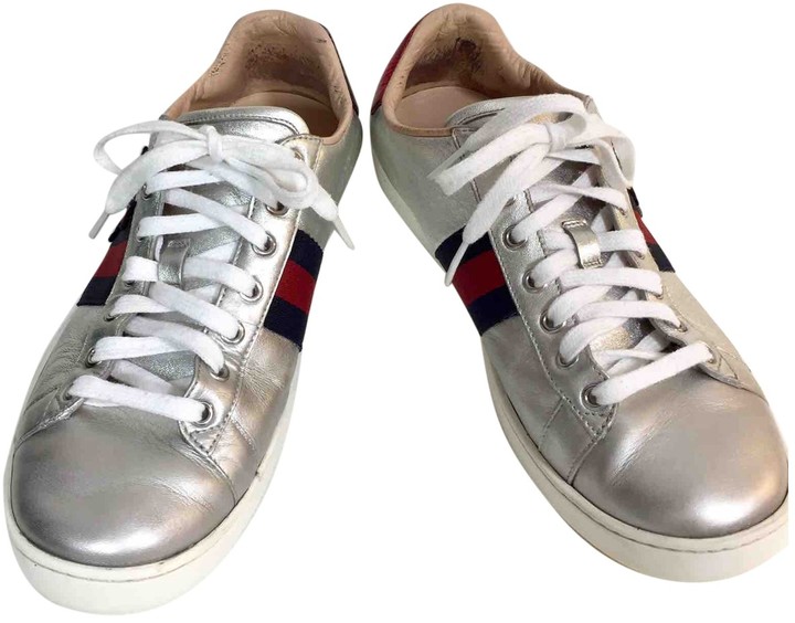 silver gucci trainers