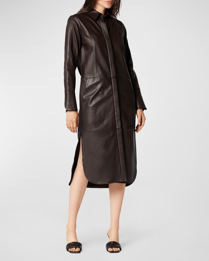 Equipment Soleil Leather Shirtdress - ShopStyle Day Dresses