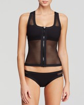 Thumbnail for your product : Becca by Rebecca Virtue Meshed Up Zip Up Tankini Top
