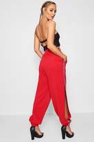 Thumbnail for your product : boohoo Sports Tape Popper Side Trousers