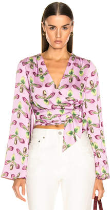 PatBO Kimono Sleeve Wrap Top in Bright Lilac | FWRD