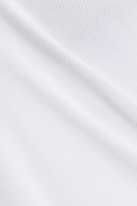 Lanston Cold-shoulder Ribbed Micro Modal-blend Jersey Top