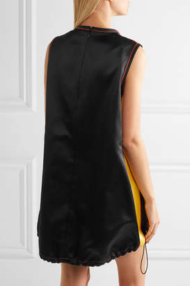 Prada Paneled Silk-satin Mini Dress - Black