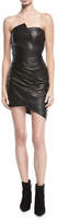 Thumbnail for your product : IRO Enoma Fitted Strapless Leather Mini Cocktail Dress