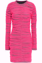 Thumbnail for your product : House of Holland Layered Ruched Neon Tulle And Jersey Mini Dress