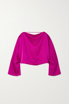 Thumbnail for your product : Taller Marmo Donyale Open-back Satin Blouse - Purple