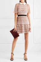 Thumbnail for your product : Self-Portrait Guipure Lace Mini Dress - Blush