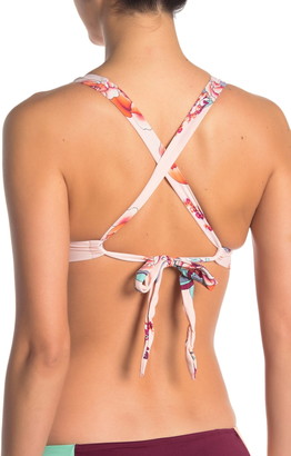 Mossimo Printed Lace-Up Bikini Top