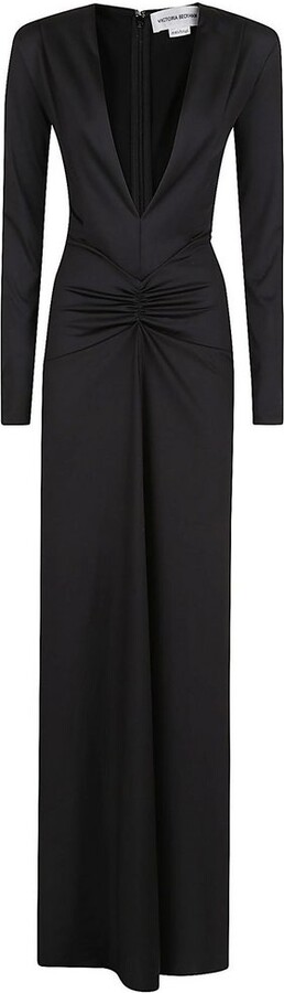 Victoria Beckham V-Neck Gathered Dress