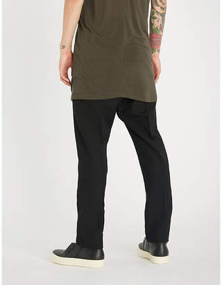 Rick Owens Dropped-crotch relaxed-fit straight wool trousers